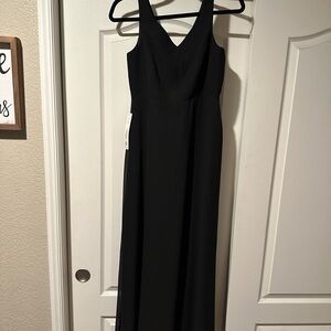 Azazie Juniors Black Sleeveless V-Neck Maxi Gown